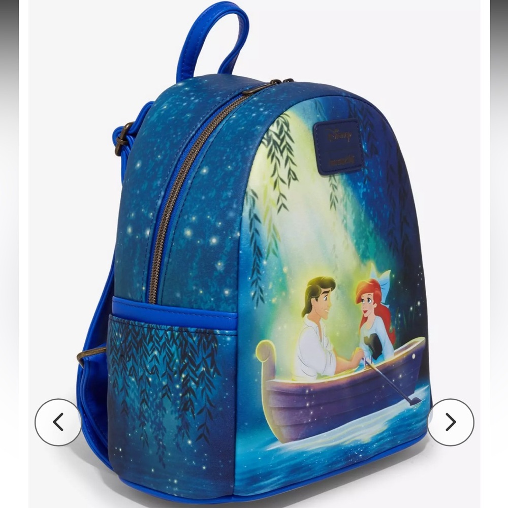 Loungefly Disney NWT The Little Mermaid Couple Boat Ride Mini Backpack - Picture 2 of 5
